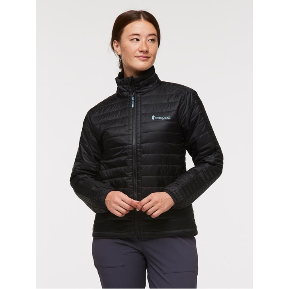 Cotopaxi Capa Insulated Jacket Women's Sz S Black w/ Blue Lining Hiking Outdoor